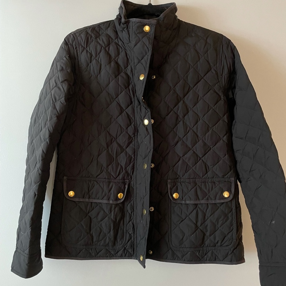 J. Crew Black Quilted Jacket Small